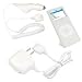 Bargaincell- Accessory Bundle Kit for Apple iPod Nano 2nd Gen MP3 Music Player- Rapid Home Travel Ac Charger + Car Charger with IC Chip + Soft Flexible Transparent Clear/ White Silicone Skin Cover Case With Strap