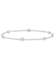 Diamond By The Yard Bracelet in Bezel Set White Gold 14K with 0.66 CT Diamonds