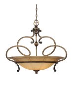 21laUgOn1oL Minka Lavery 4143 573 La Cecilia 3 Light Ceiling Pendant in Patina Iron with Spumanti Lace glass