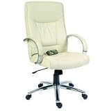 Cream Leather Massage Office Chair