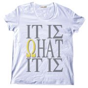 タイポグラフィーTシャツ 何処と無く哲学を感じさせるアカデミックなデザインＵネックＴシャツ WHAT IT IS
