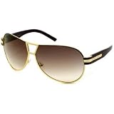 Marc Jacobs Aviator Sunglasses 129/S/0ENE/U9/63: Gold Havana/Brown Gradient