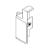Nylon Fixing Bracket, Left, Screw On. Metabox C/C15 Series, M Side Height, Interior Drawer Application, White