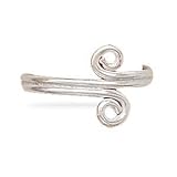 Toe Ring - Double Swirl Polished Sterling Silver