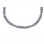 9mm Pearl Necklace Lavender and Fine Silver Plate