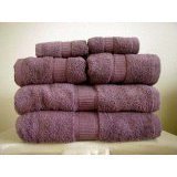 MARRIKAS 6 PC SUPIMA ZERO TWIST COTTON TOWEL SET AMETHYST