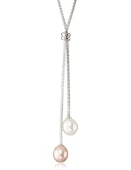 Bella Pearl Double Dangling Pendant Necklace, 21.75"