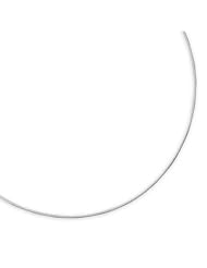 18" Rhodium Plated Round 1mm Omega Necklace