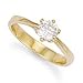 Jewelco London 9ct Solid gold hand finished cubic zirconia claw set solitaire Ring