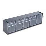 (Price/EA)Tilt Bin Plastic Storage System with Five Bins, 23-5/8w x 5-1/4d x 6-1/2h, Black