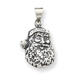 Sterling Silver Antiqued Santa Head Charm