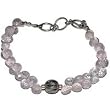 Silver link Bracelets for Womens with Rose Quartz Gemstone 8.75 inches (gnklcs337brclt) ~ ShalinCraft