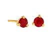 14k Yellow Gold Natural Ruby Stud Earrrings Ct.tw 0.50