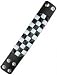 Outer Rebel Fashion Studded Wristband Bracelets- Black with White & Black Studs in Check Pattern