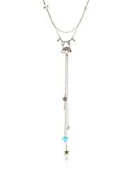 Betsey Johnson "Fairyland" LOVE and Rainbow Y-Shaped Necklace, 19"