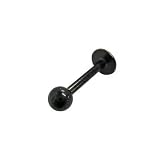 Black Anodized Titanium Labret with Ball Bead - 16 Gauge - 5/16 Inch