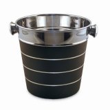 Stainless Steel With Black Stripes Wine Ice Bucket