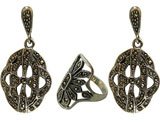 Ring and Earring Set Sterling Silver Jewelry(ers042)