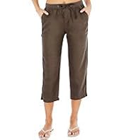 Pure Linen Cropped Beach Trousers