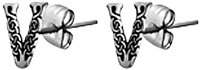Celtic Letter "V" Pewter Stud Earrings