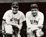 Lou Gehrig and Babe Ruth New York Yankees Dugout 8x10 Photo