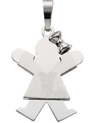 Kids Joy Girl Pendant 14K Gold White 19557