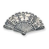 Sterling Silver Antiqued Fan Pin