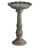 Small Ruffle Birdbath moss finish