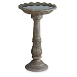 Small Ruffle Birdbath moss finish by Ladybug