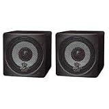 Pyle Home PCB3BK 3-Inch 100-Watt Mini Cube Bookshelf Speakers - Pair (Black)