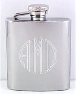Circle Monogrammed Hip Flask - Groomsman Gift Idea