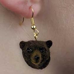 Zoo Animal - Black Bear - Hook Earrings