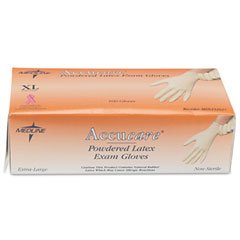 Medline MG1207 Accucare Powdered Latex Exam Gloves, Extra Large (MIIMG1207) Category: Medical Latex Gloves