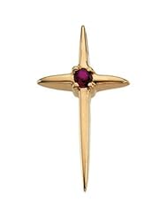 Cross Pendant With Ruby 14K Gold Yellow R16185r