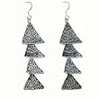Handmade Earrings Sterling Silver India Jewelry 3 inches (ers205)