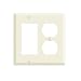 Leviton 80455-A 2-Gang 1-Duplex 1-Decora/GFCI Device Combination Wallplate, Standard Size, Thermoset, Device Mount, Almond