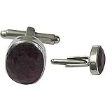 Set of Cufflinks Pair Men Sterling Silver Ruby Gemstone (cflng174)