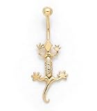 14K CZ Alligator Belly Ring ES-1945