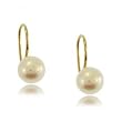 Freshwater White Pearl Dangle Earrings in 14 Karat Yellow Gold