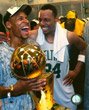 Boston Celtics Ray Allen Paul Pierce Game Six of the 2008 NBA Finals With Trophy in the Locker Room Photograph