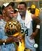 Boston Celtics Ray Allen Paul Pierce Game Six of the 2008 NBA Finals With Trophy in the Locker Room Photograph
