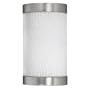 American Fluorescent FUW113SNEC Fusion Outdoor Sconce, Unique Smooth White Glass Diffuser with Satin Nickel End Caps, 13W 9H