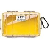 Pelican 1050 Yellow Micro Case with Solid Yellow Lid and Carabiner