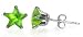 Sterling Silver Peridot Cubic Zirconia 4 MM Star Stud Earrings