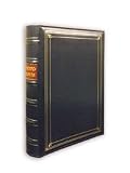 3-Ring Navy Blue Leather BI-DIRECTIONAL memo pocket album -