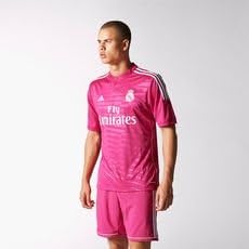 NEW 2015 Pink Real Madrid Adidas Away Soccer Jersey (Large)