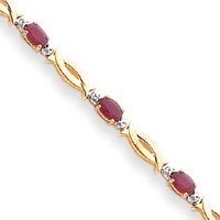 14k Ruby and Diamond Bracelet by JewelryWeb