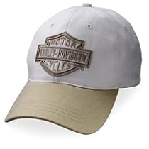 Harley Davidson Mens Phantom Ghost Baseball Cap, Black or White, Adjustable. Washed twill. Tone-on-tone 3-D Bar & Shield Logo embroidery. Slider closure, 99500/01-03V