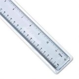 12 Clear Plastic Ruler, 1/16/Metric Scale (UNV59022)