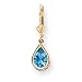 14k 9x6mm Pear Blue Topaz Leverback Earrings